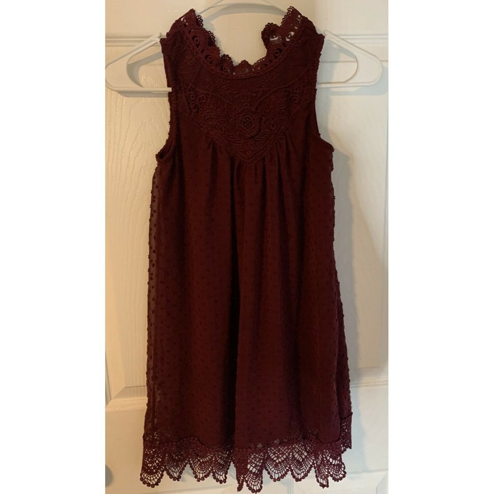 beauties maroon lace girls Christmas party dress